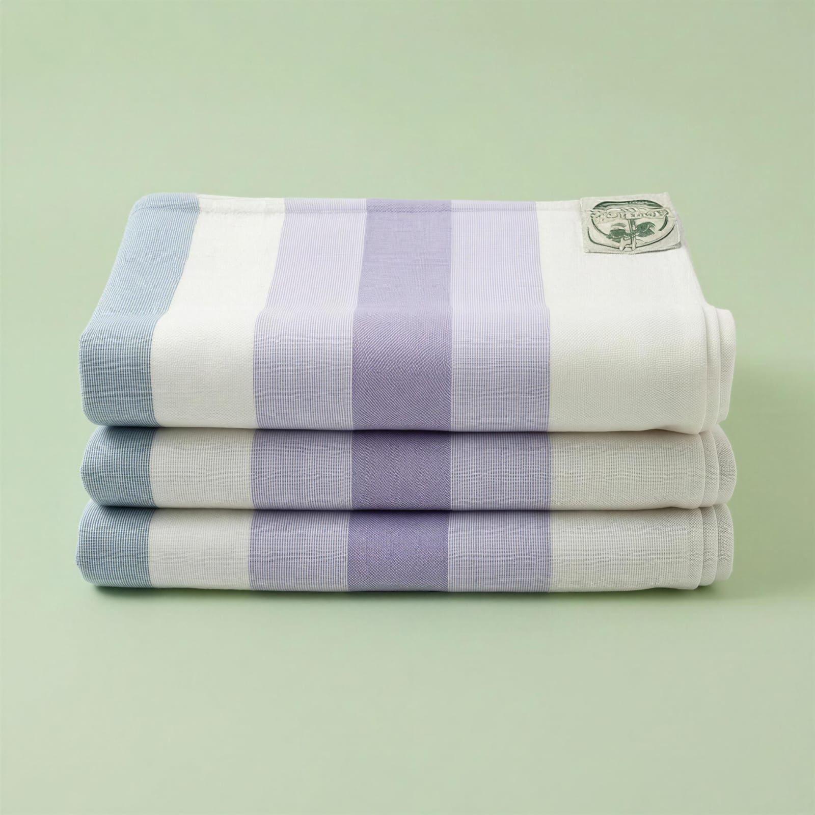 Premium Bamboo Towel – Lavender & White