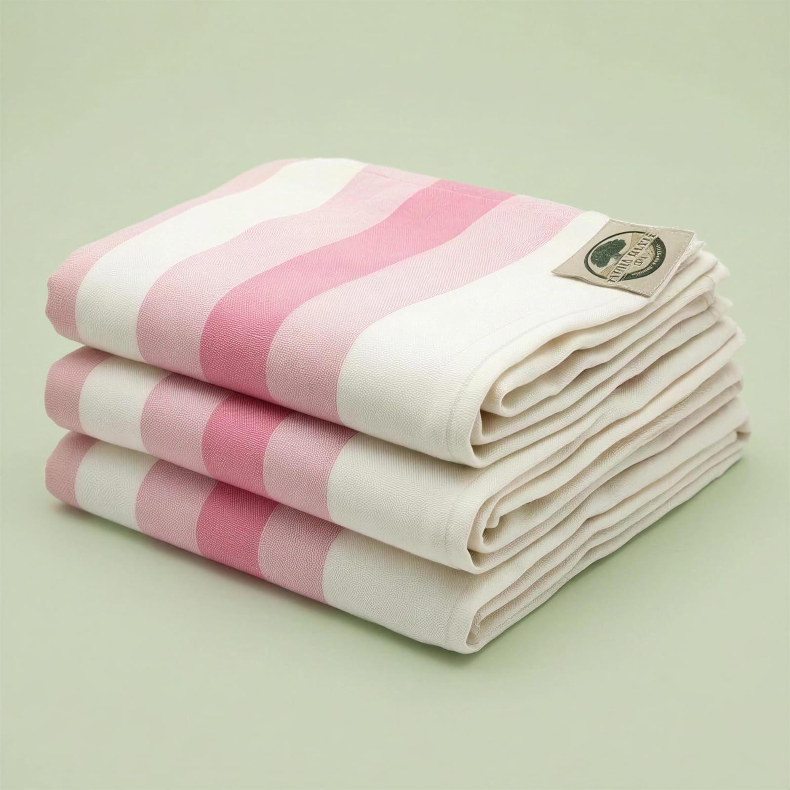 Premium Bamboo Towel – Pink & White