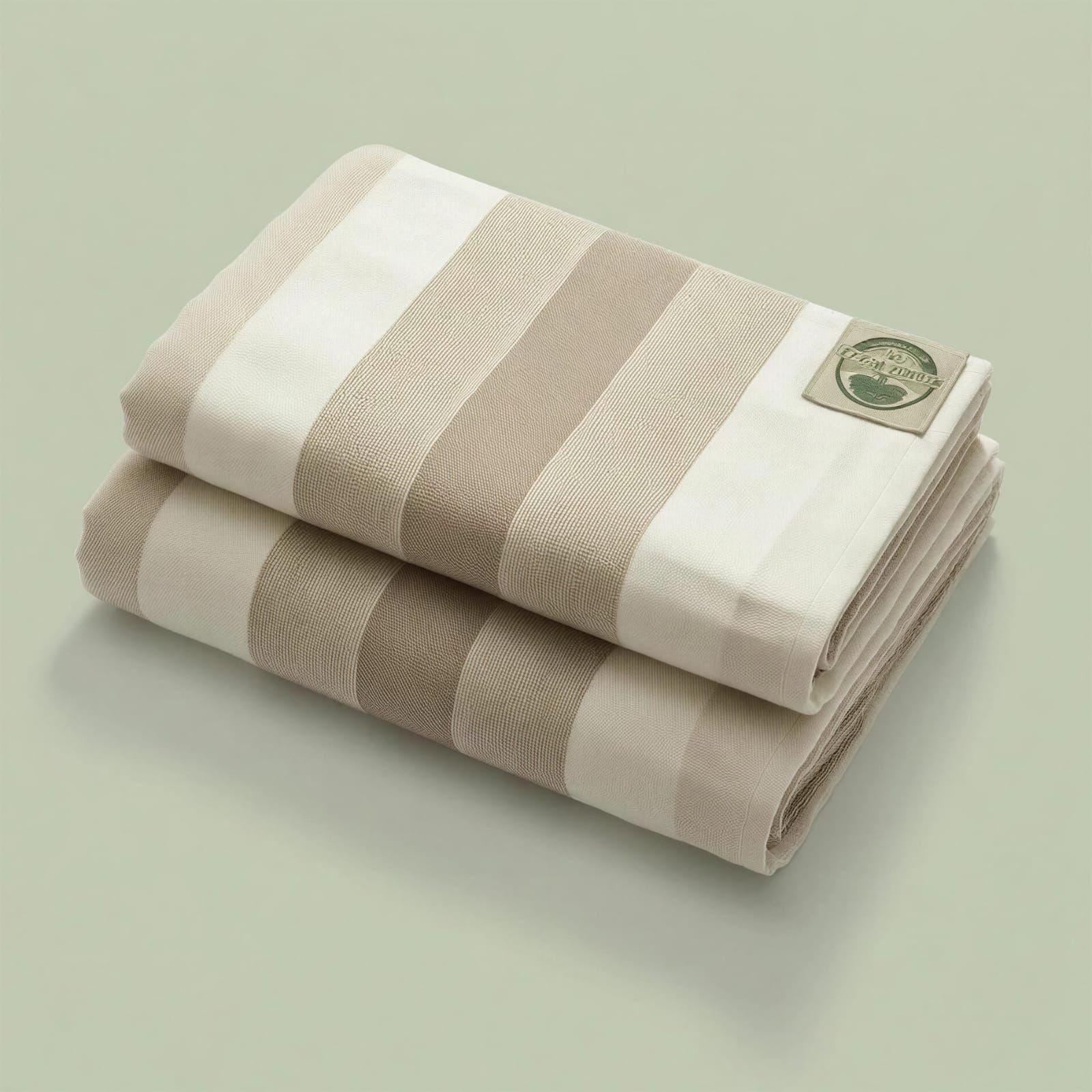Premium Bamboo Towel – Beige & White