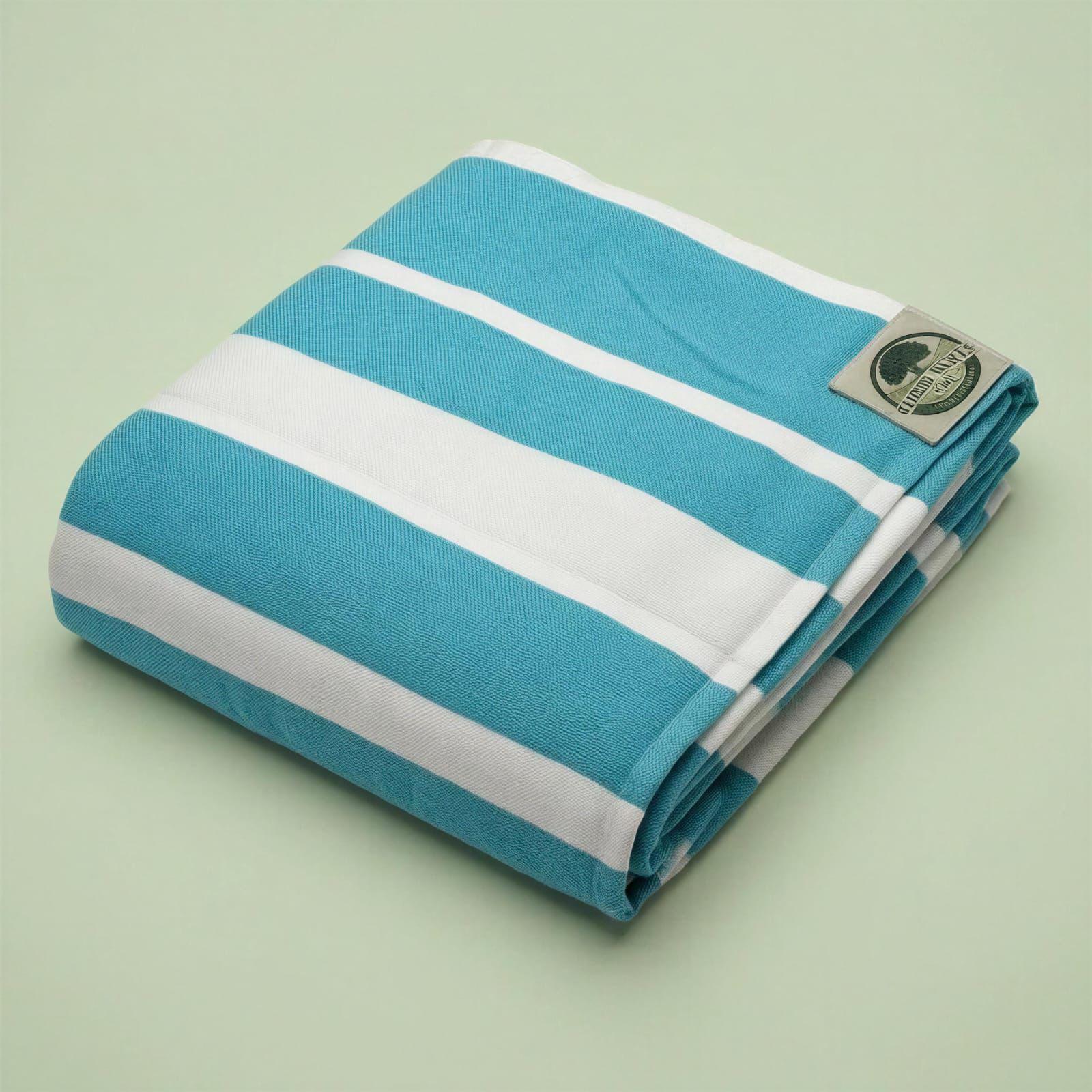 Premium Bamboo Towel – Teal & White